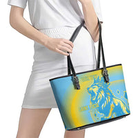 Saint Lucia Cricket Personalized Leather Tote Bag The Roaring King - Wonder Print Shop