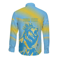 Saint Lucia Cricket Personalized Long Sleeve Button Shirt The Roaring King - Wonder Print Shop