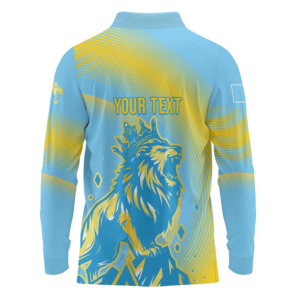 Saint Lucia Cricket Personalized Long Sleeve Polo Shirt The Roaring King - Wonder Print Shop