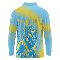 Saint Lucia Cricket Personalized Long Sleeve Polo Shirt The Roaring King - Wonder Print Shop