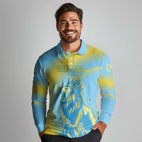 Saint Lucia Cricket Personalized Long Sleeve Polo Shirt The Roaring King - Wonder Print Shop