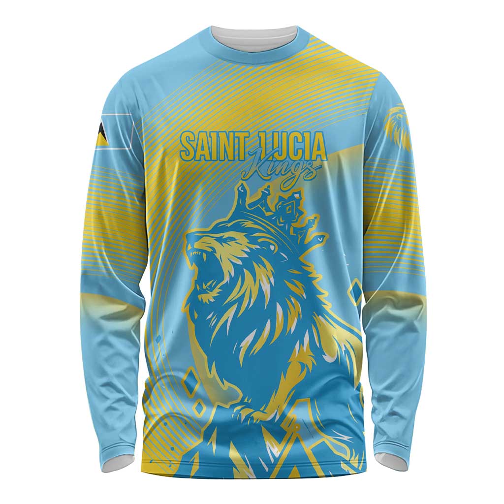 Saint Lucia Cricket Personalized Long Sleeve Shirt The Roaring King - Wonder Print Shop