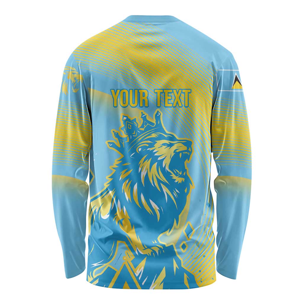 Saint Lucia Cricket Personalized Long Sleeve Shirt The Roaring King - Wonder Print Shop