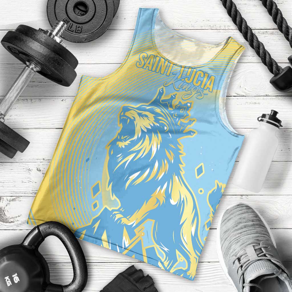 Saint Lucia Cricket Personalized Men Tank Top The Roaring King - Wonder Print Shop