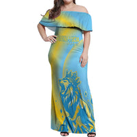 Saint Lucia Cricket Personalized Off Shoulder Maxi Dress The Roaring King - Wonder Print Shop