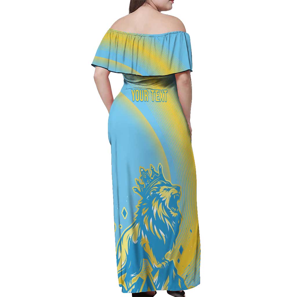 Saint Lucia Cricket Personalized Off Shoulder Maxi Dress The Roaring King - Wonder Print Shop