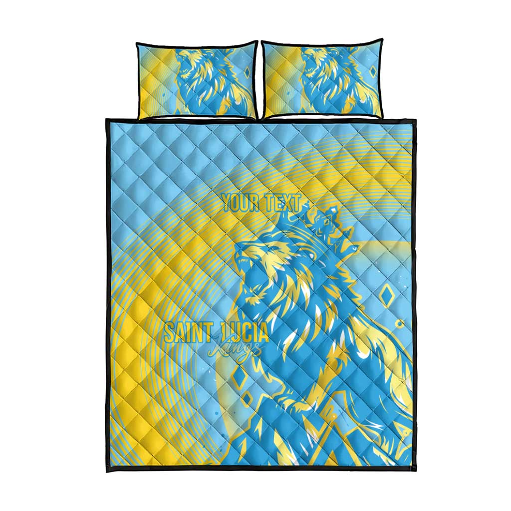 Saint Lucia Cricket Personalized Quilt Bed Set The Roaring King - Wonder Print Shop