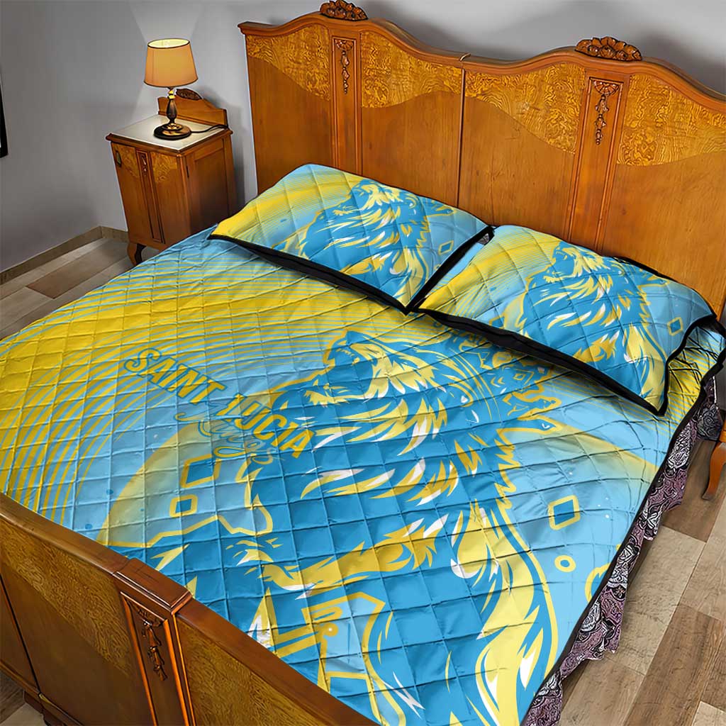 Saint Lucia Cricket Personalized Quilt Bed Set The Roaring King - Wonder Print Shop