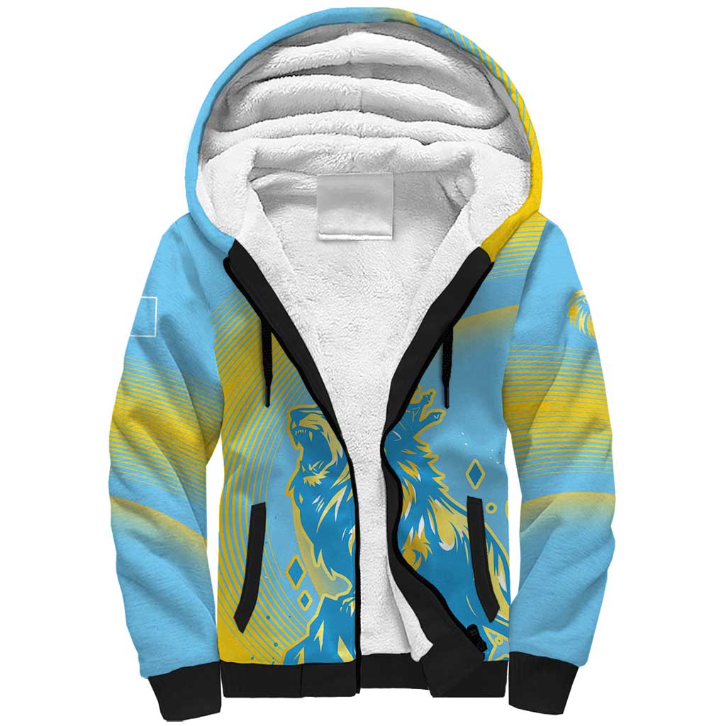 Saint Lucia Cricket Personalized Sherpa Hoodie The Roaring King - Wonder Print Shop