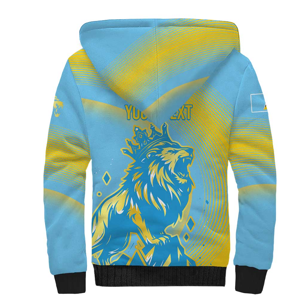 Saint Lucia Cricket Personalized Sherpa Hoodie The Roaring King - Wonder Print Shop