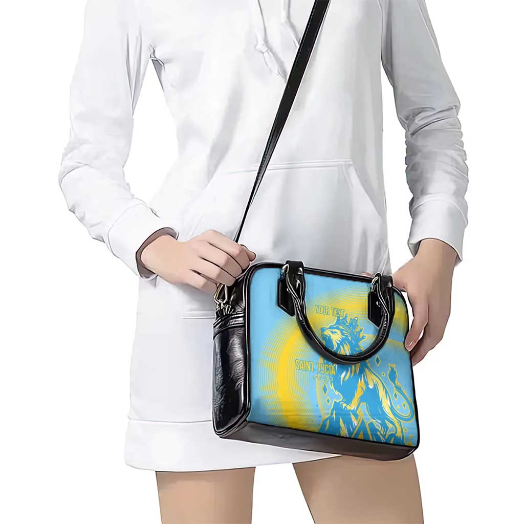 Saint Lucia Cricket Personalized Shoulder Handbag The Roaring King - Wonder Print Shop