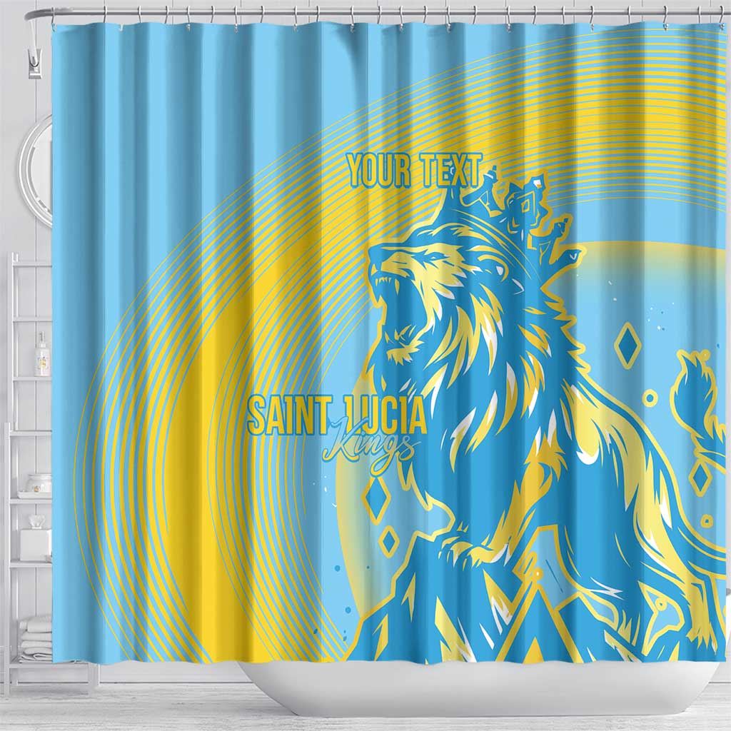 Saint Lucia Cricket Personalized Shower Curtain The Roaring King - Wonder Print Shop