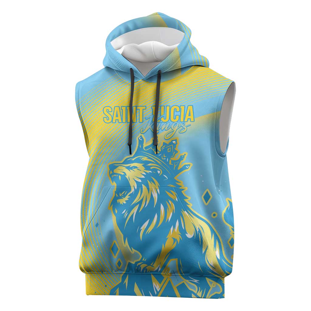 Saint Lucia Cricket Personalized Sleeveless Hoodie The Roaring King - Wonder Print Shop