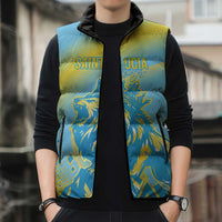 Saint Lucia Cricket Personalized Sleeveless Puffer Jacket The Roaring King - Wonder Print Shop