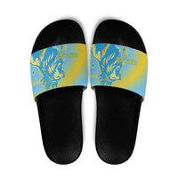 Saint Lucia Cricket Personalized Slide Sandals The Roaring King - Wonder Print Shop