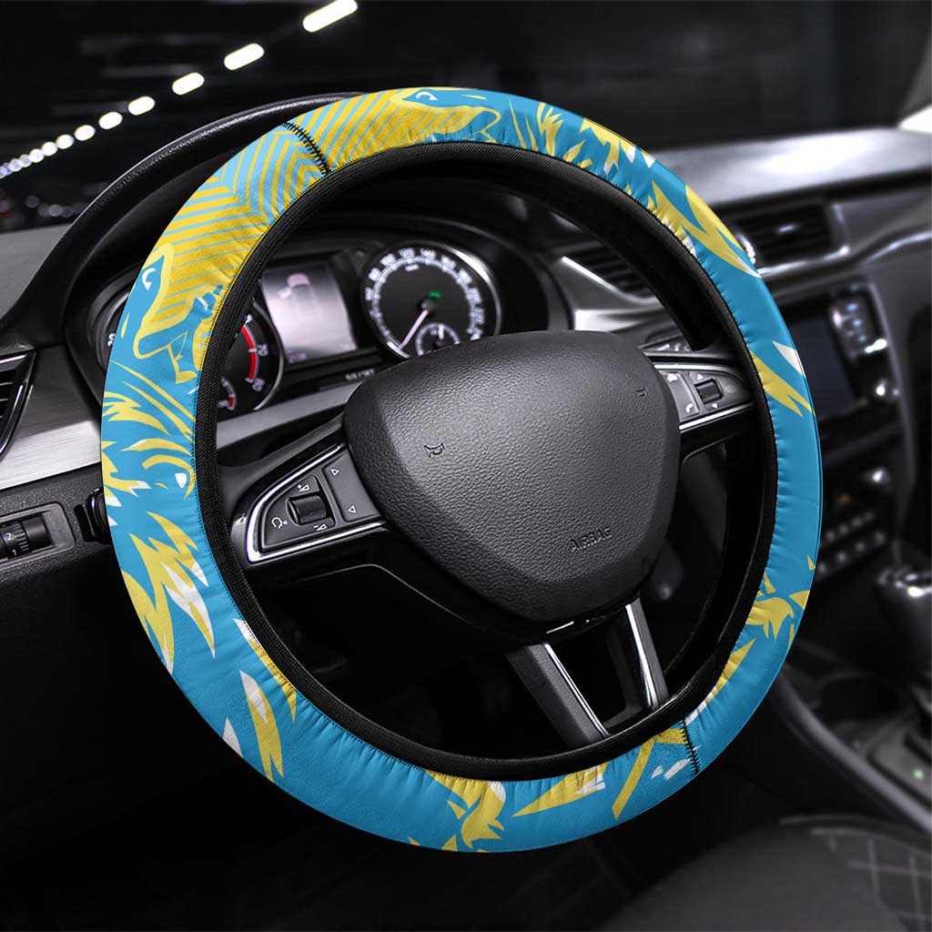 Saint Lucia Cricket Steering Wheel Cover The Roaring King - Wonder Print Shop