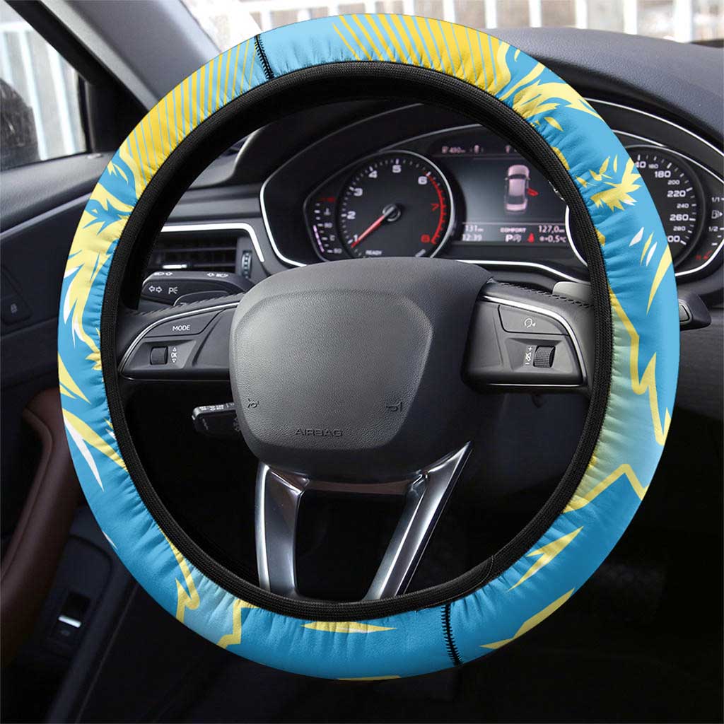 Saint Lucia Cricket Steering Wheel Cover The Roaring King - Wonder Print Shop