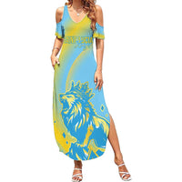 Saint Lucia Cricket Personalized Summer Maxi Dress The Roaring King - Wonder Print Shop