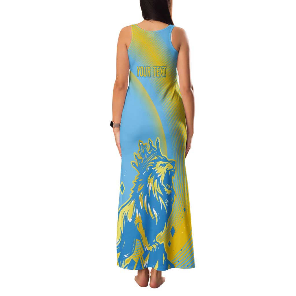 Saint Lucia Cricket Personalized Tank Maxi Dress The Roaring King - Wonder Print Shop