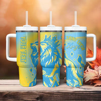 Saint Lucia Cricket Personalized Tumbler With Handle The Roaring King - Wonder Print Shop