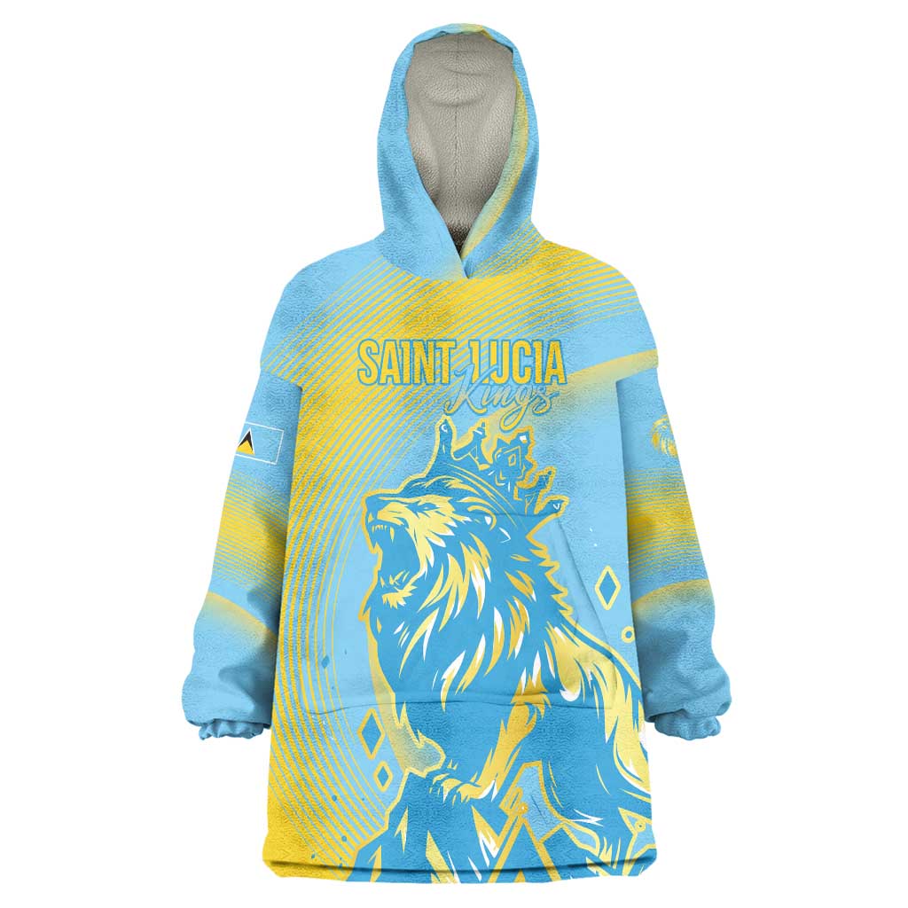 Saint Lucia Cricket Personalized Wearable Blanket Hoodie The Roaring King - Wonder Print Shop