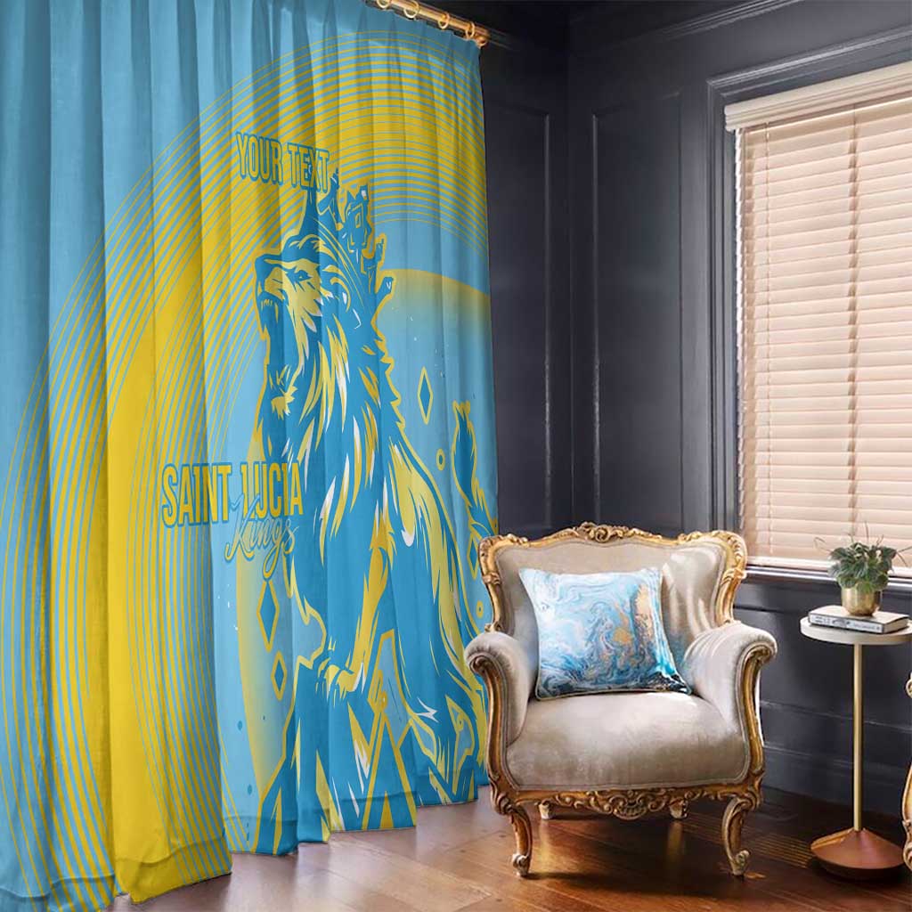 Saint Lucia Cricket Personalized Window Curtain The Roaring King - Wonder Print Shop