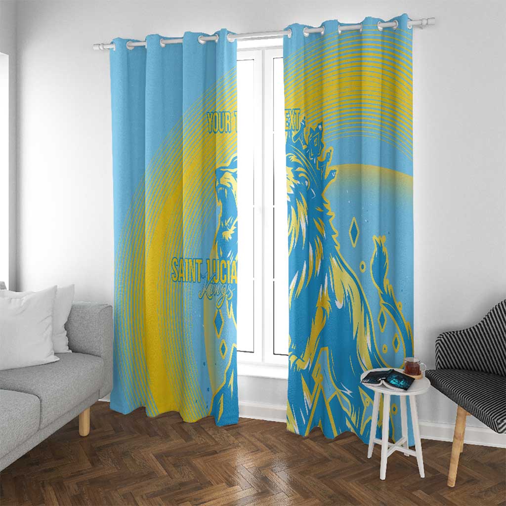 Saint Lucia Cricket Personalized Window Curtain The Roaring King - Wonder Print Shop