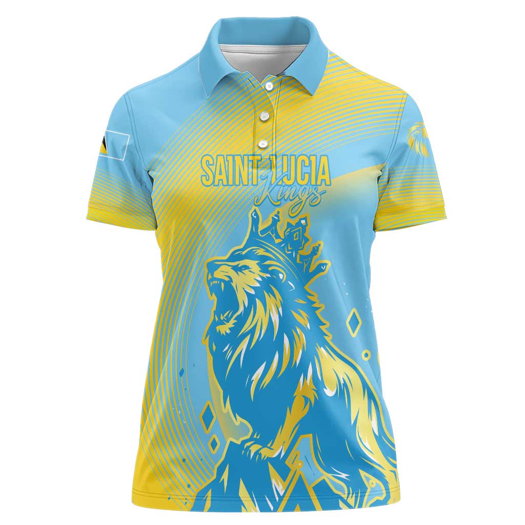 Saint Lucia Cricket Personalized Women Polo Shirt The Roaring King - Wonder Print Shop
