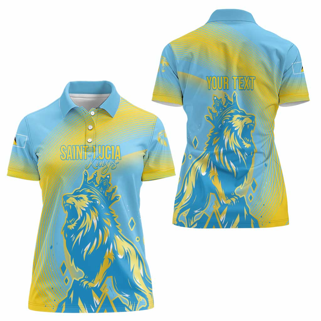 Saint Lucia Cricket Personalized Women Polo Shirt The Roaring King - Wonder Print Shop