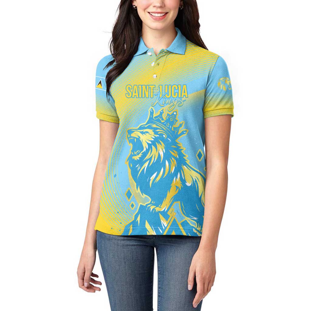 Saint Lucia Cricket Personalized Women Polo Shirt The Roaring King - Wonder Print Shop