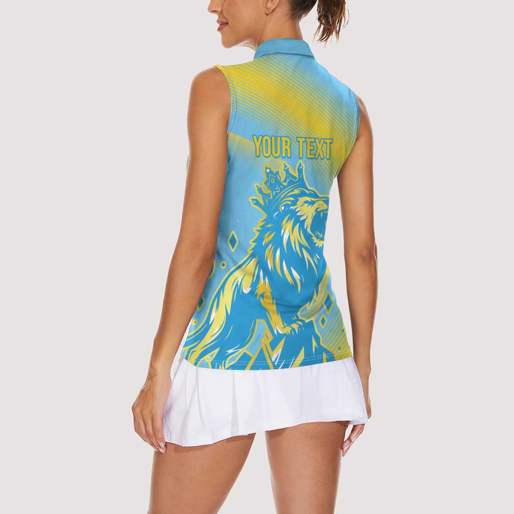 Saint Lucia Cricket Personalized Women Sleeveless Polo Shirt The Roaring King - Wonder Print Shop