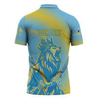 Saint Lucia Cricket Personalized Zipper Polo Shirt The Roaring King - Wonder Print Shop