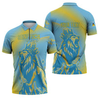 Saint Lucia Cricket Personalized Zipper Polo Shirt The Roaring King - Wonder Print Shop