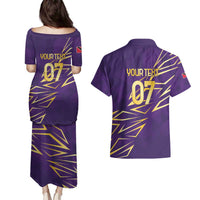 Trinbago Cricket Custom Couples Matching Puletasi and Hawaiian Shirt TKR Quadruple Champion - Wonder Print Shop