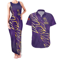 Trinbago Cricket Custom Couples Matching Tank Maxi Dress and Hawaiian Shirt TKR Quadruple Champion - Wonder Print Shop