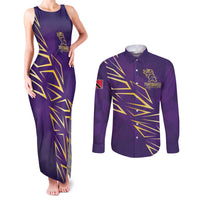 Trinbago Cricket Custom Couples Matching Tank Maxi Dress and Long Sleeve Button Shirt TKR Quadruple Champion - Wonder Print Shop
