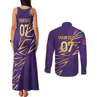 Trinbago Cricket Custom Couples Matching Tank Maxi Dress and Long Sleeve Button Shirt TKR Quadruple Champion - Wonder Print Shop