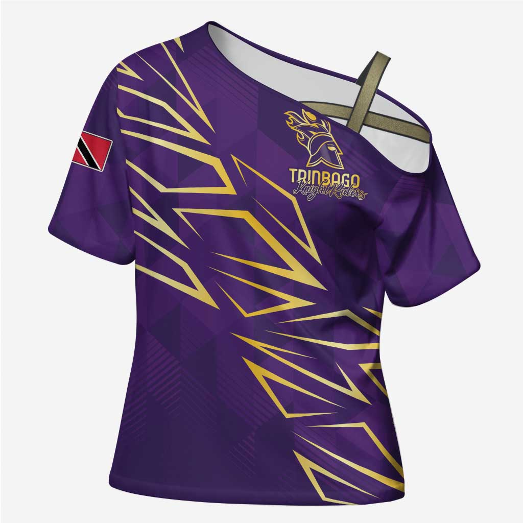 Trinbago Cricket Custom Cross Shoulder Shirt TKR Quadruple Champion - Wonder Print Shop