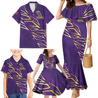 Trinbago Cricket Custom Family Matching Mermaid Dress and Hawaiian Shirt TKR Quadruple Champion - Wonder Print Shop