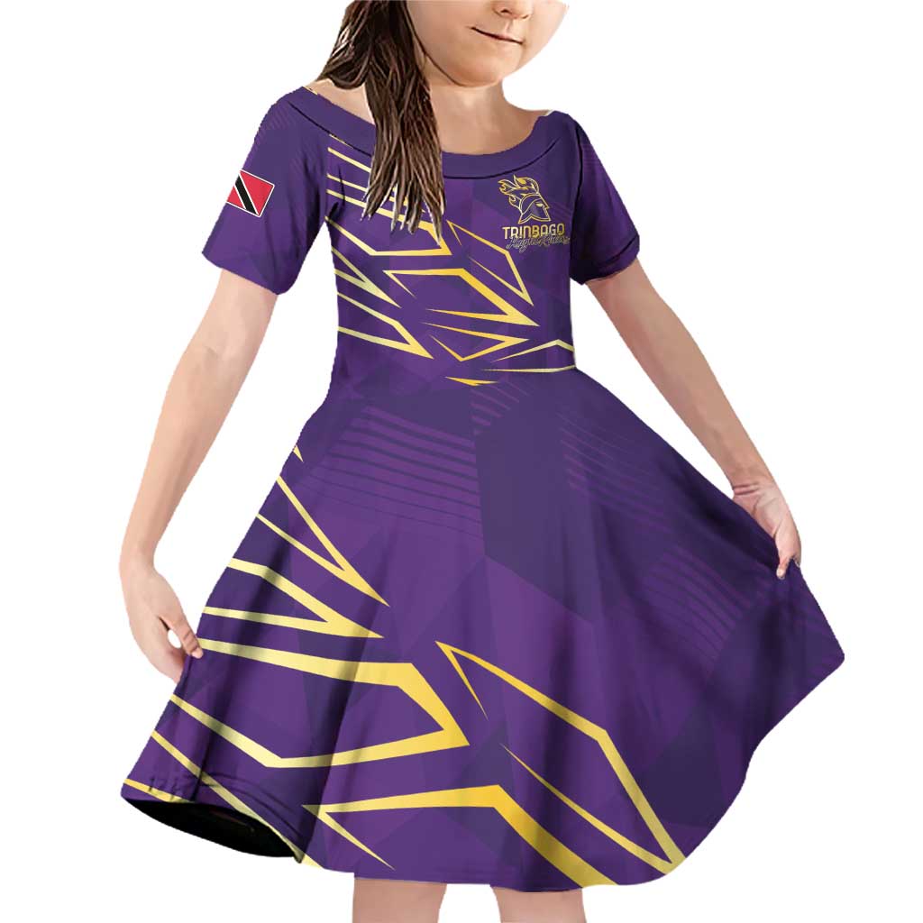 Trinbago Cricket Custom Family Matching Off Shoulder Short Dress and Hawaiian Shirt TKR Quadruple Champion - Wonder Print Shop