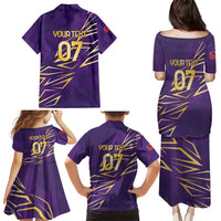 Trinbago Cricket Custom Family Matching Puletasi and Hawaiian Shirt TKR Quadruple Champion - Wonder Print Shop