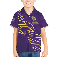 Trinbago Cricket Custom Family Matching Short Sleeve Bodycon Dress and Hawaiian Shirt TKR Quadruple Champion - Wonder Print Shop