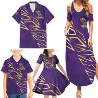 Trinbago Cricket Custom Family Matching Summer Maxi Dress and Hawaiian Shirt TKR Quadruple Champion - Wonder Print Shop
