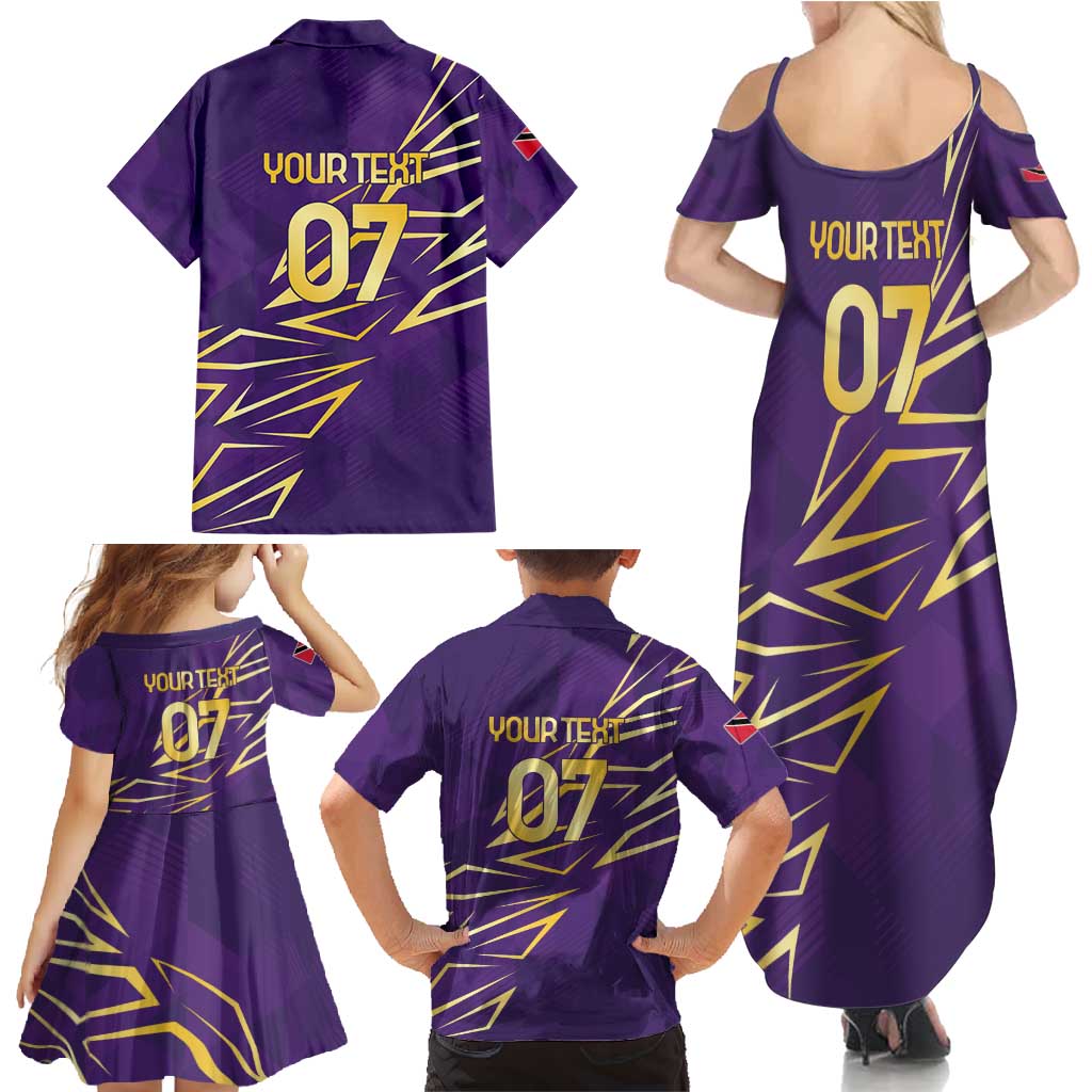 Trinbago Cricket Custom Family Matching Summer Maxi Dress and Hawaiian Shirt TKR Quadruple Champion - Wonder Print Shop
