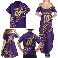 Trinbago Cricket Custom Family Matching Summer Maxi Dress and Hawaiian Shirt TKR Quadruple Champion - Wonder Print Shop