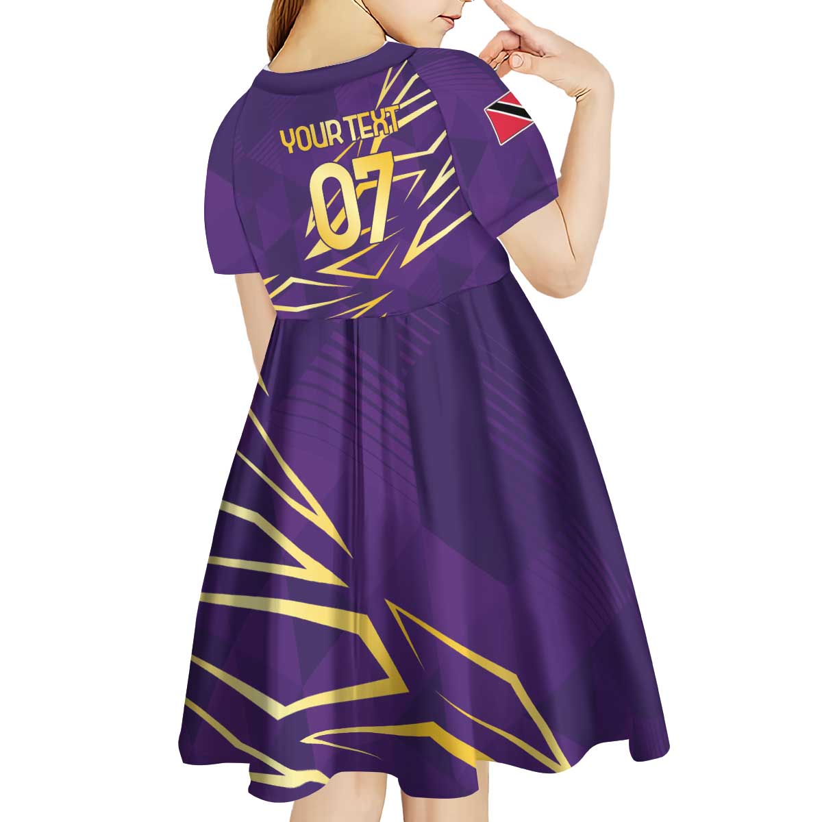 Trinbago Cricket Custom Kid Short Sleeve Dress TKR Quadruple Champion - Wonder Print Shop