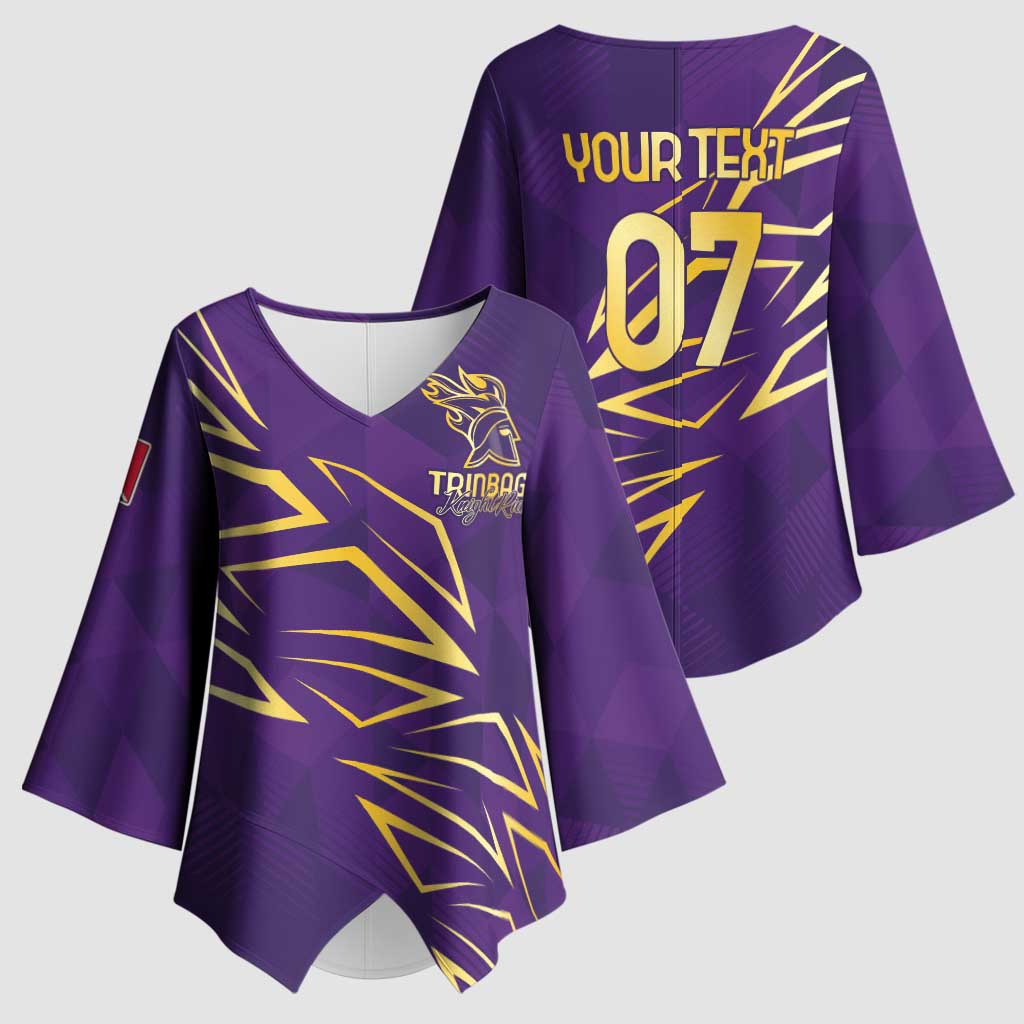 Trinbago Cricket Custom Kimono Sleeve Blouse TKR Quadruple Champion - Wonder Print Shop