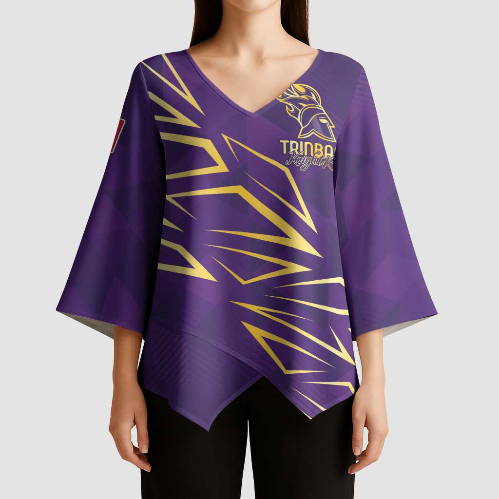Trinbago Cricket Custom Kimono Sleeve Blouse TKR Quadruple Champion - Wonder Print Shop