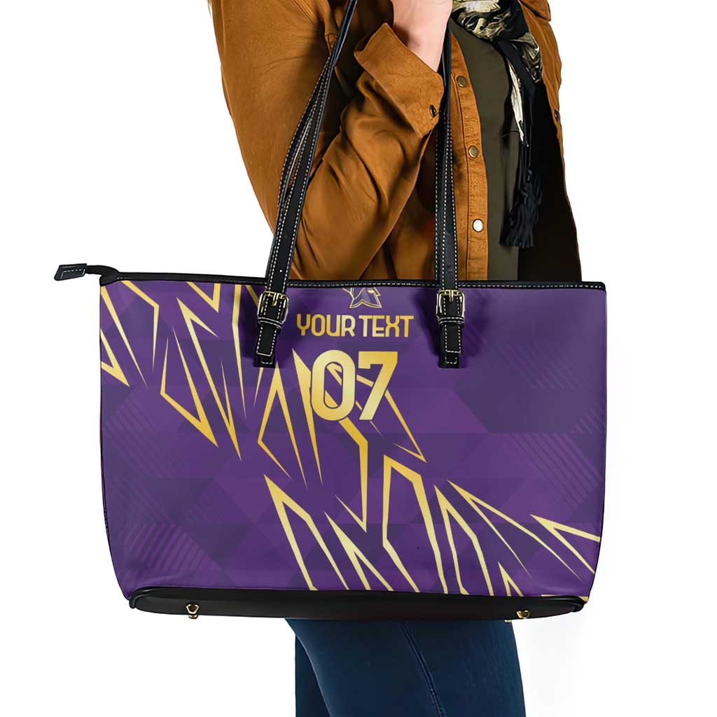 Trinbago Cricket Custom Leather Tote Bag TKR Quadruple Champion - Wonder Print Shop