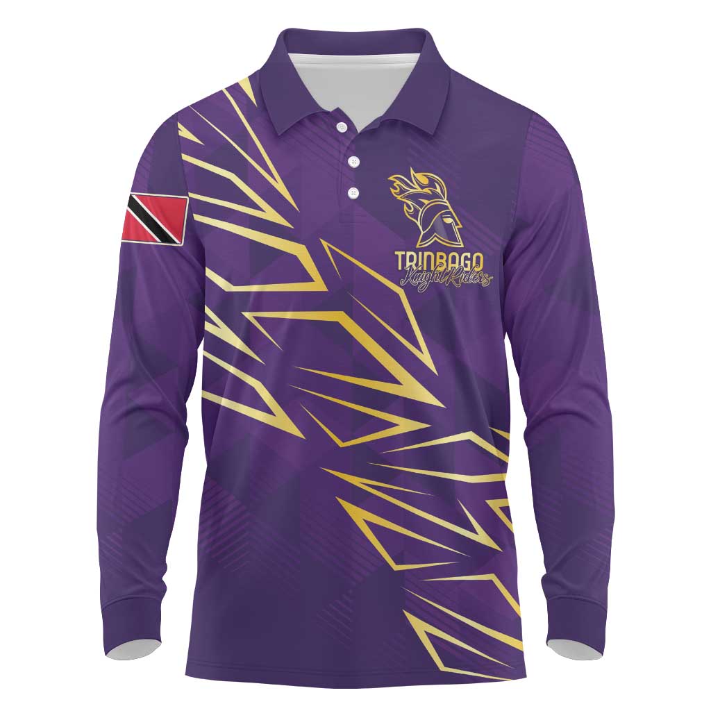 Trinbago Cricket Custom Long Sleeve Polo Shirt TKR Quadruple Champion - Wonder Print Shop